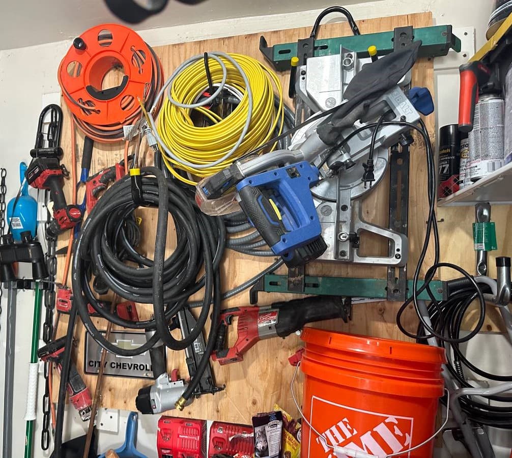 Walk full of electrical tools